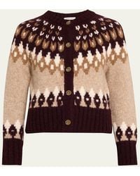 Veronica Beard - Christina Fairisle Cardigan - Lyst
