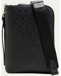 Ferragamo - Travel Gancini-embossed Leather Shoulder Bag - Lyst