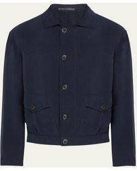 Giorgio Armani - Cupro Jacket With Flap Pockets - Lyst