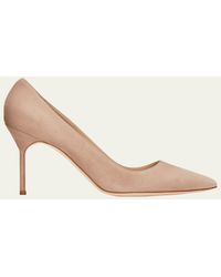 Manolo Blahnik - Bb 90Mm Suede Pumps - Lyst