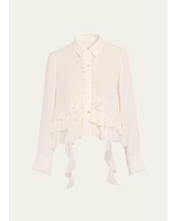 Cinq À Sept - Nori Ruffled Button-Front Shirt - Lyst