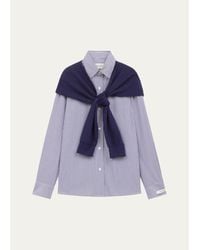 WE-AR4 - The Sloane Striped Poplin & Pique Shirt - Lyst