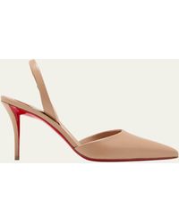 Christian Louboutin - Apostropha Leather Slingback Sole Pumps - Lyst