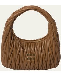 Miu Miu - Mini Quilted Leather Hobo Bag - Lyst