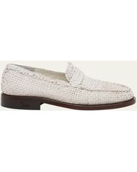 Marni - Woven Leather Penny Loafers - Lyst