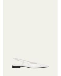 Marni - Trunkaroo Leather Pointed-Toe Slingback Flats - Lyst