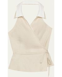 Jonathan Simkhai - Campbell Linen Halter Shirt - Lyst