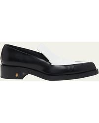 Jil Sander - Bicolor Leather Slip-on Loafers - Lyst