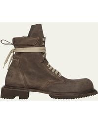 Rick Owens - Low Army Gabe Leather Lace-Up Ankle Boots - Lyst