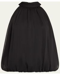 Alice + Olivia - Maris Halter-Neck Gathered Top - Lyst