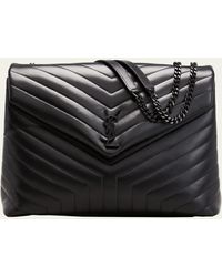 Saint Laurent - Loulou Large Ysl Shoulder Bag In Quilted Leather - Lyst
