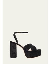 Loeffler Randall - 130Mm Loretta Velvet Platform Sandals - Lyst