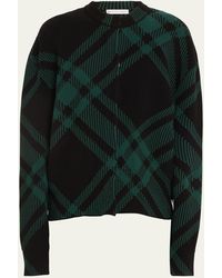 Burberry - Check Oversized Wool Sweater - Lyst