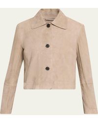 Arma - Emy Button-Down Goatskin Suede Jacket - Lyst