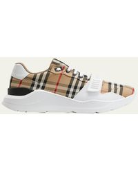 Burberry - Vintage Check Canvas Low-Top Sneakers - Lyst