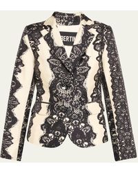 Libertine - Venetian Lace Short Blazer Jacket With Crystal Buttons - Lyst