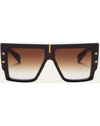 Balmain - B-grand Acetate & Titanium Square Sunglasses - Lyst