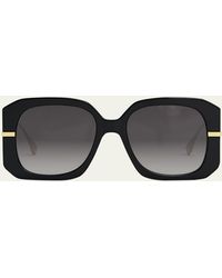 Fendi - Oversized Logo Square Acetate & Metal Sunglasses - Lyst