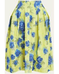Marni - Pleated Floral-print Flare Midi Skirt - Lyst
