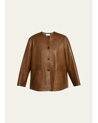 The Row - Quintus Leather Single-Breasted Jacket - Lyst