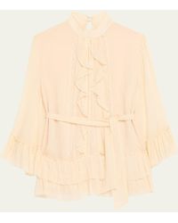 Ramy Brook - Claudia Silk Chiffon Ruffle Tiered Mini Dress - Lyst