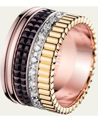 Boucheron - Quatre Large Ring In Tricolor Gold With Brown Pvd And Diamonds - Lyst