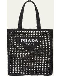 Prada - Crochet Logo Tote Bag - Lyst