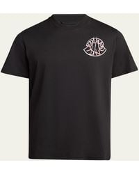 Moncler - Check Logo Graphic T-Shirt - Lyst