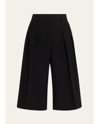 Michael Kors - Pleated Wide-Leg Bermuda Shorts - Lyst