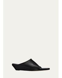 Christen - 75Mm Stretch Leather Wedge Mules - Lyst