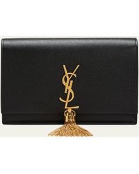 Saint Laurent - Kate Tassel Ysl Wallet On Chain In Grained Leather - Lyst