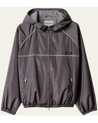 Miu Miu - Hooded Zip Track Jacket - Lyst