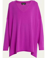 Eskandar - Cashmere A-line V-neck Sweater Long - Lyst