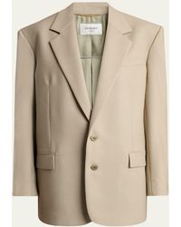 Saint Laurent - Single-Breasted Oversized Wool-Silk Blazer Jacket - Lyst