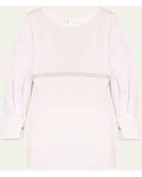Chloé - X High Summer Poplin Blouse With Netted Detailing - Lyst