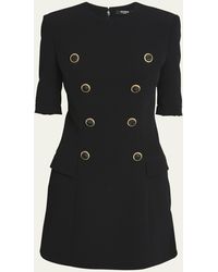 Balmain - Tailored Mini Dress With Button Details - Lyst