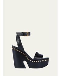 Givenchy - 95Mm Platform Leather Clog Sandals - Lyst