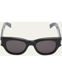 Saint Laurent - Engraved Logo Acetate Cat-eye Sunglasses - Lyst