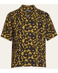 Frescobol Carioca - Roberto Perennial-print Linen Short-sleeve Shirt - Lyst
