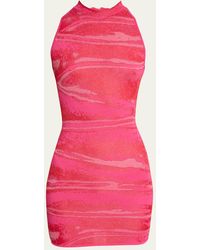 Balmain - Printed Mini Body-Con Dress - Lyst