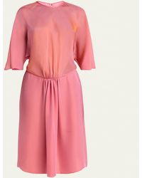 Giorgio Armani - Iridescent Chiffon 3/4-Sleeve Midi Dress - Lyst