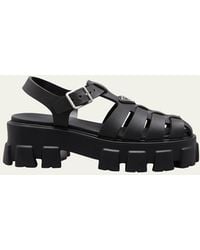 Prada - Rubber Logo Chunky-Sole Fisherman Sandals - Lyst