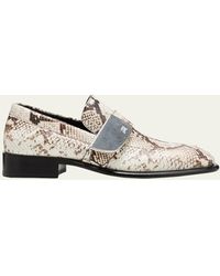 Burberry - Shield Python-print Leather Loafers - Lyst
