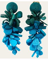 Oscar de la Renta - Wooden Flower Cluster Clip-on Earrings - Lyst