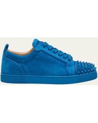 Christian Louboutin - Louis Junior Suede Spiked Low-top Sneakers - Lyst