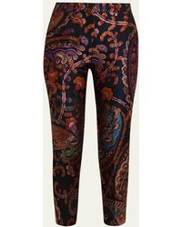 Etro - Paisley Silk Brocade Slim-Fit Pants - Lyst