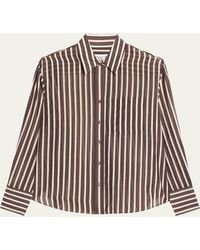 Twp - Joey Striped Cotton-Silk Shirt - Lyst
