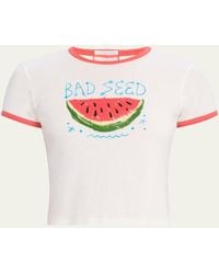 Mother - The Itty Bitty Ringer Cropped Tee - Lyst