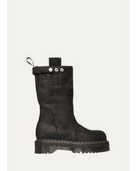 Rick Owens - X Dr. Martens Fw26 Quad Sole Nubuck Leather Pull-On Boots - Lyst