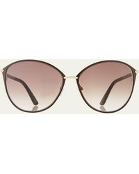Tom Ford - Penelope Metal Butterfly Sunglasses - Lyst